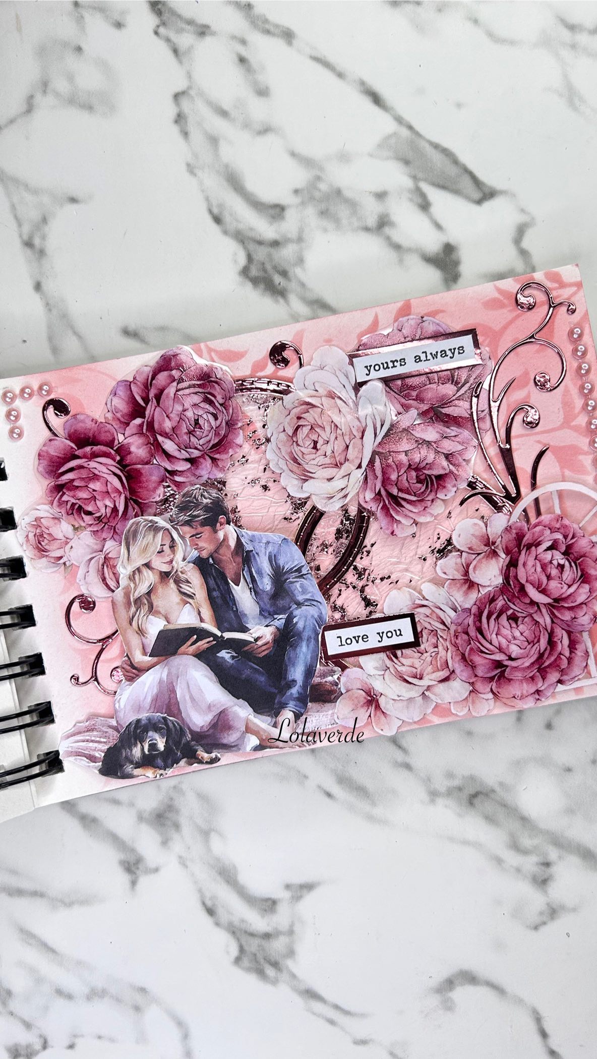 Instagram post by @lola_scrapbooking for eStarCase. Caption reads: A fragment of sweet eternity enclosed on these....