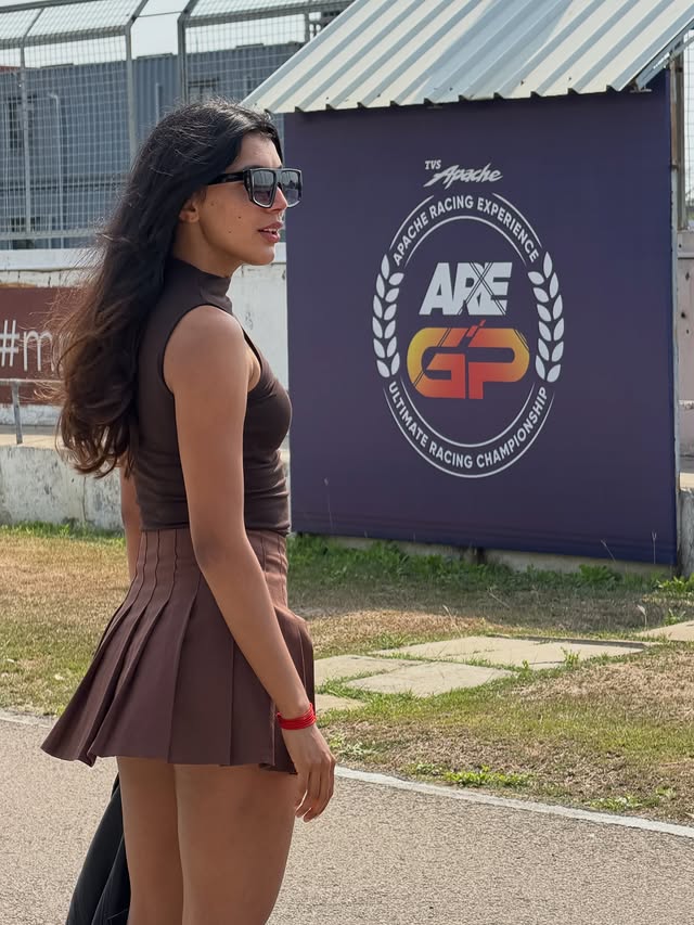 Instagram post by an influencer for TVS Apache Series. Caption reads: [...] live tomorrow on the TVS Apache Series YT....