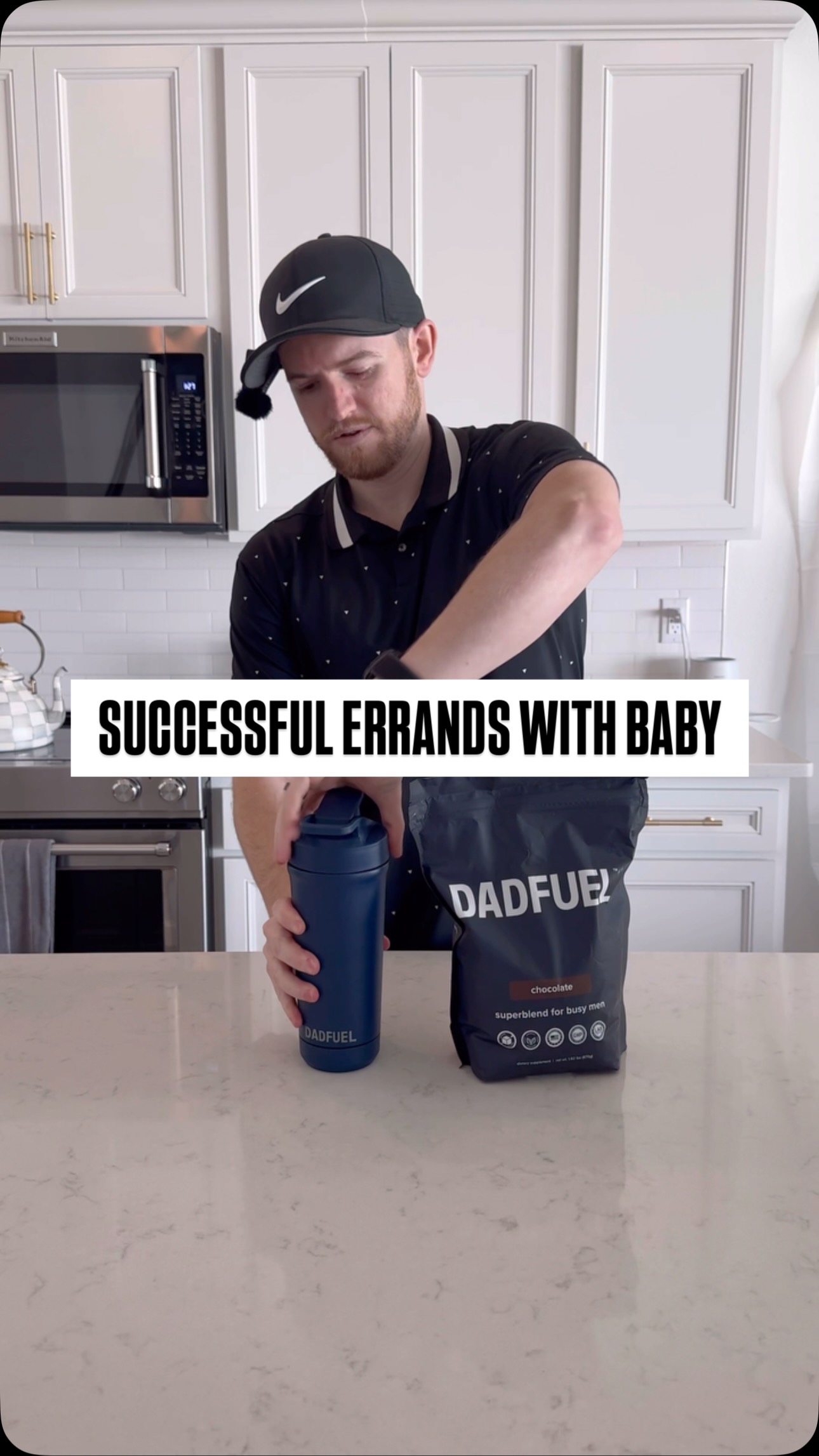Instagram post by @christian__toth for DADFUEL. Caption reads: [...] for running errands solo with a baby!?....