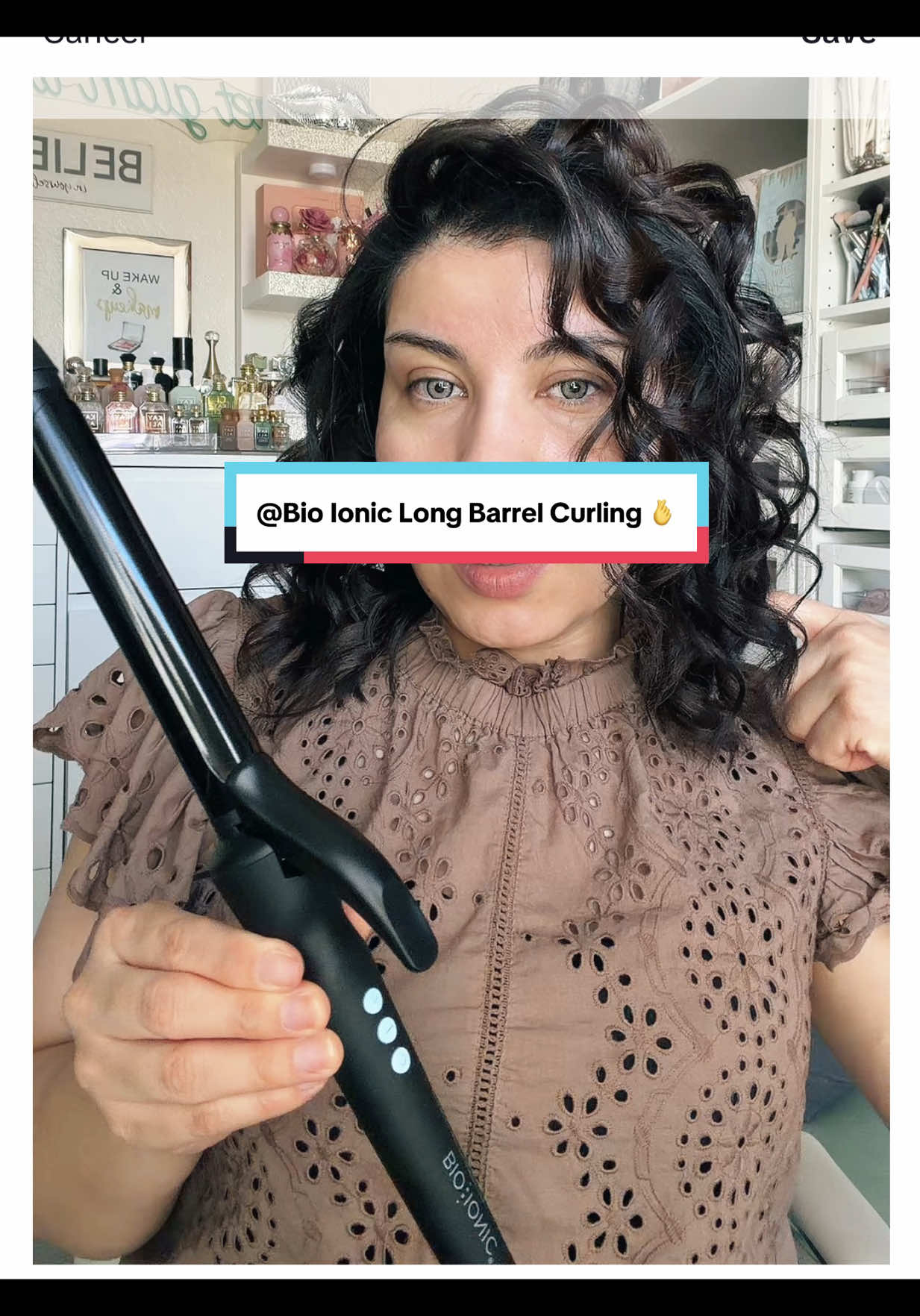 TikTok post by @get_glam_with_sadaf for Bio Ionic. Caption reads: @Bio Ionic 🥰🫶🥰.