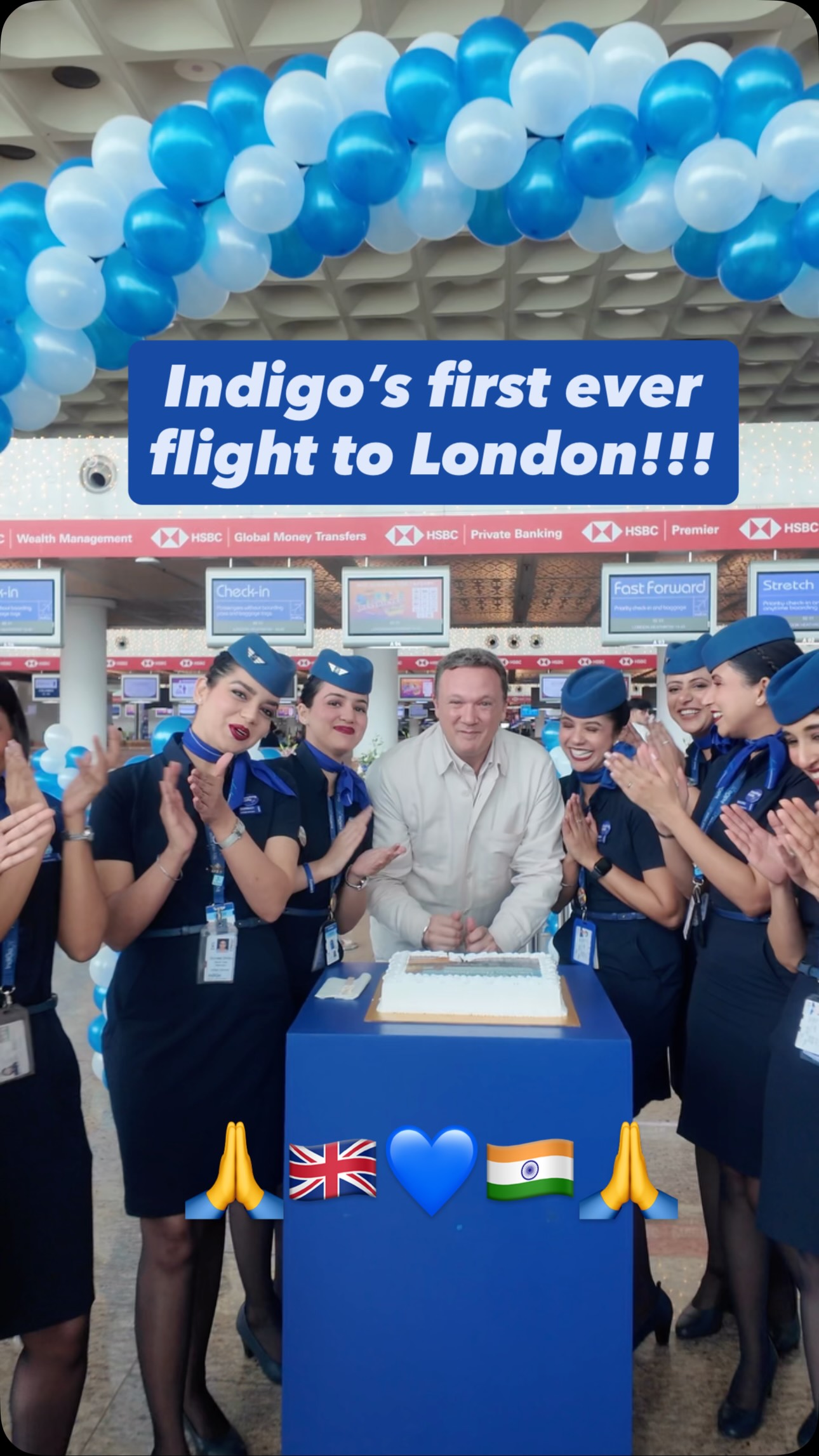 Instagram post by @indogenius for IndiGo. Caption reads: I’m flying to the UK on IndiGo’s first ever flight....