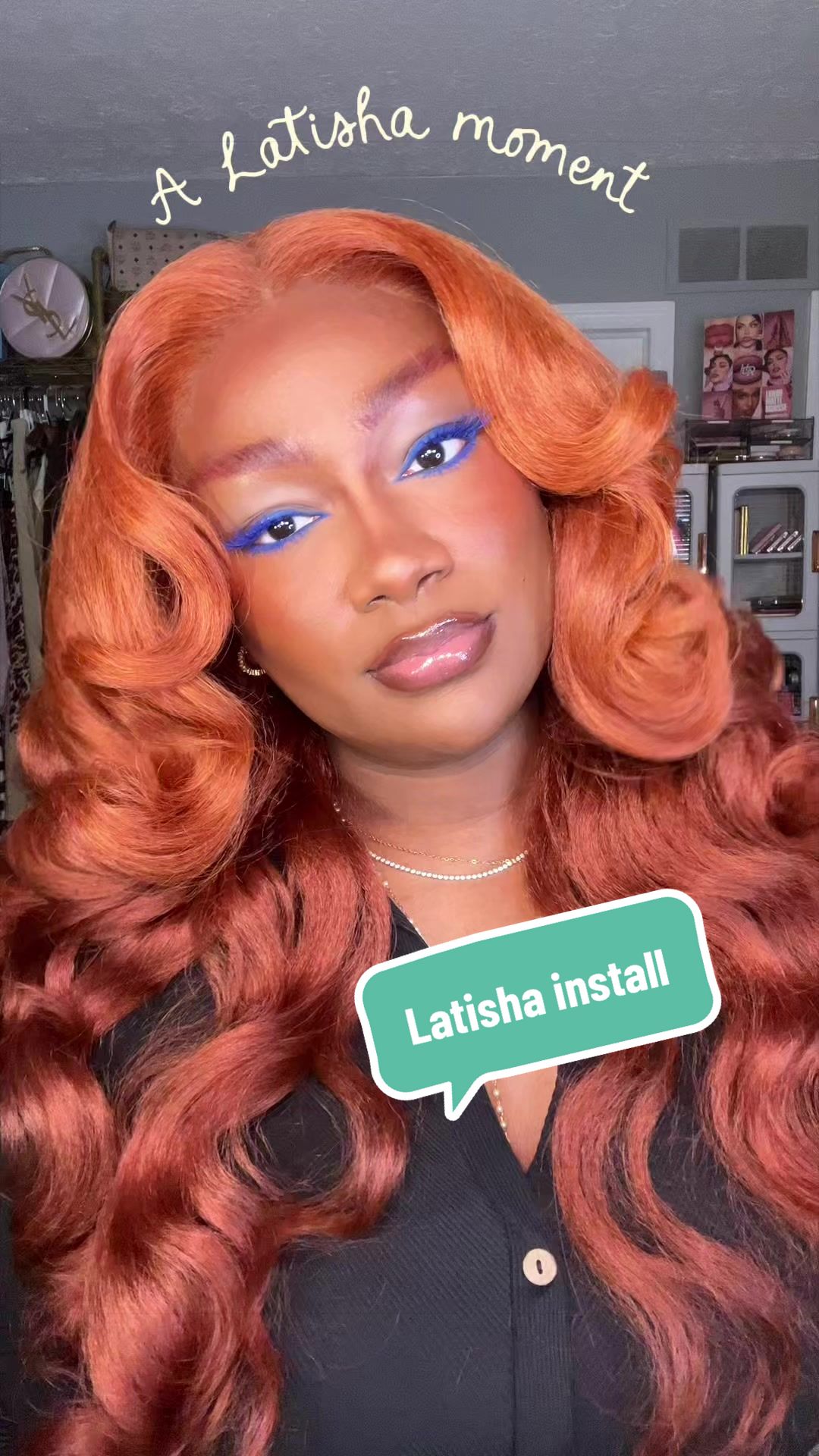 TikTok post by @markimayhemm for SamsBeauty. Caption reads: [...] this beautiful ginger unit only at....