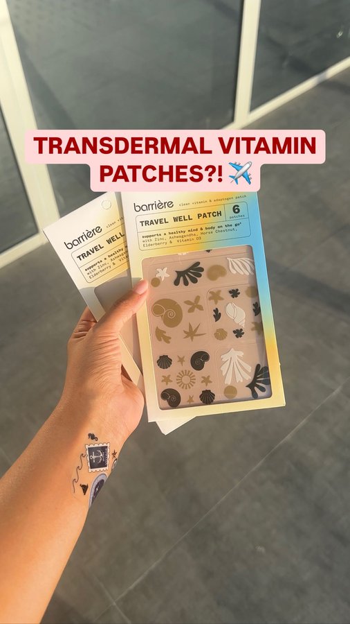 Instagram post by @wellness.pharm for Barrière. Caption reads: AD Flying takes a serious toll on your body—here’s....