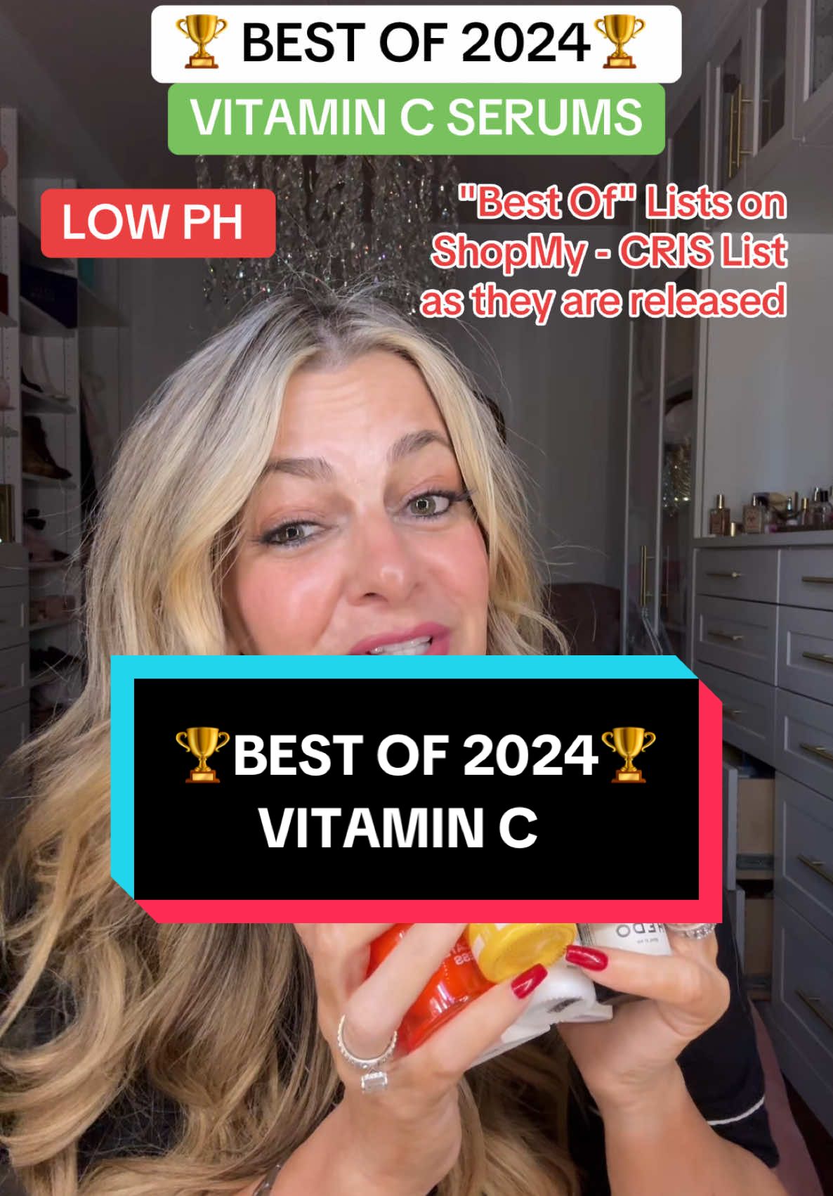 TikTok post by @cristina.noh for Educated Mess. Caption reads: Here are the six vitamin C serums that made the....