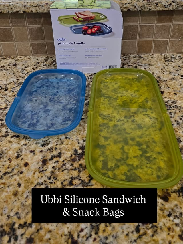 Instagram post by @iceeresults for Ubbi. Caption reads: The Ubbi Silicone Sandwich & Snack Bags [...].