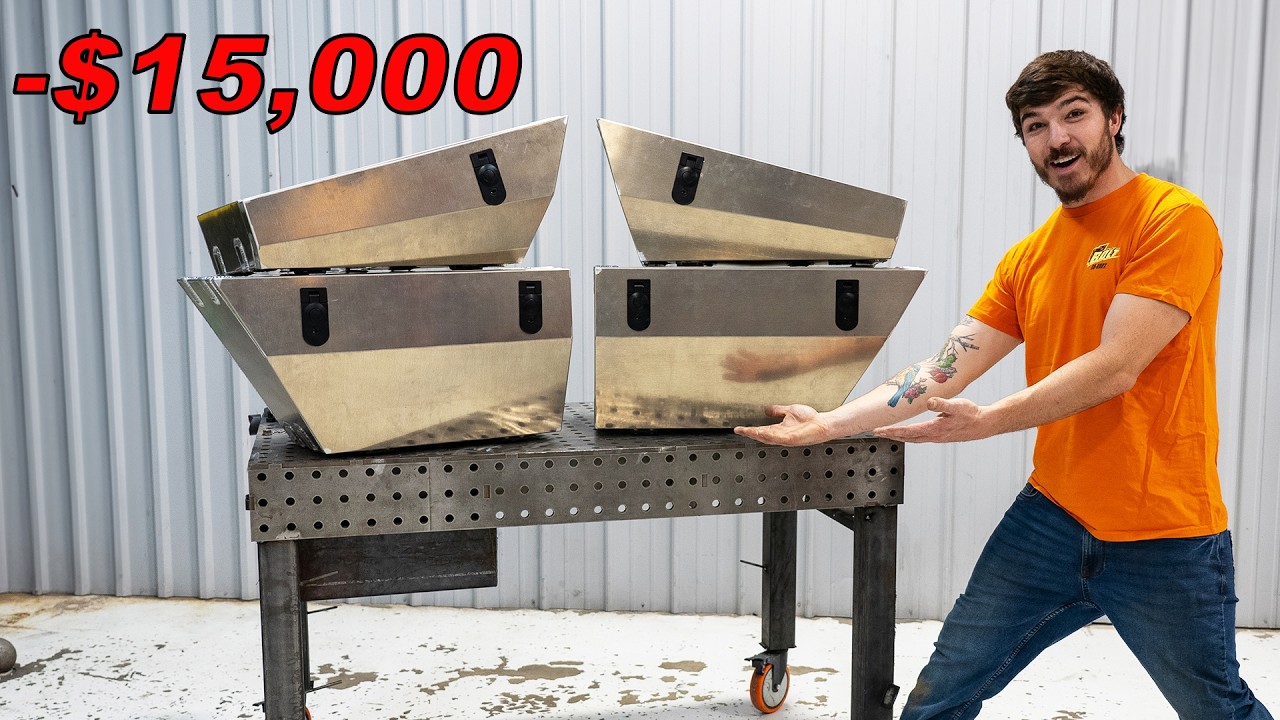 YouTube post by @ElevatedFabworks for Lasfit. Caption reads: DIY Flatbed Build: Can I Actually Save $15,000?.