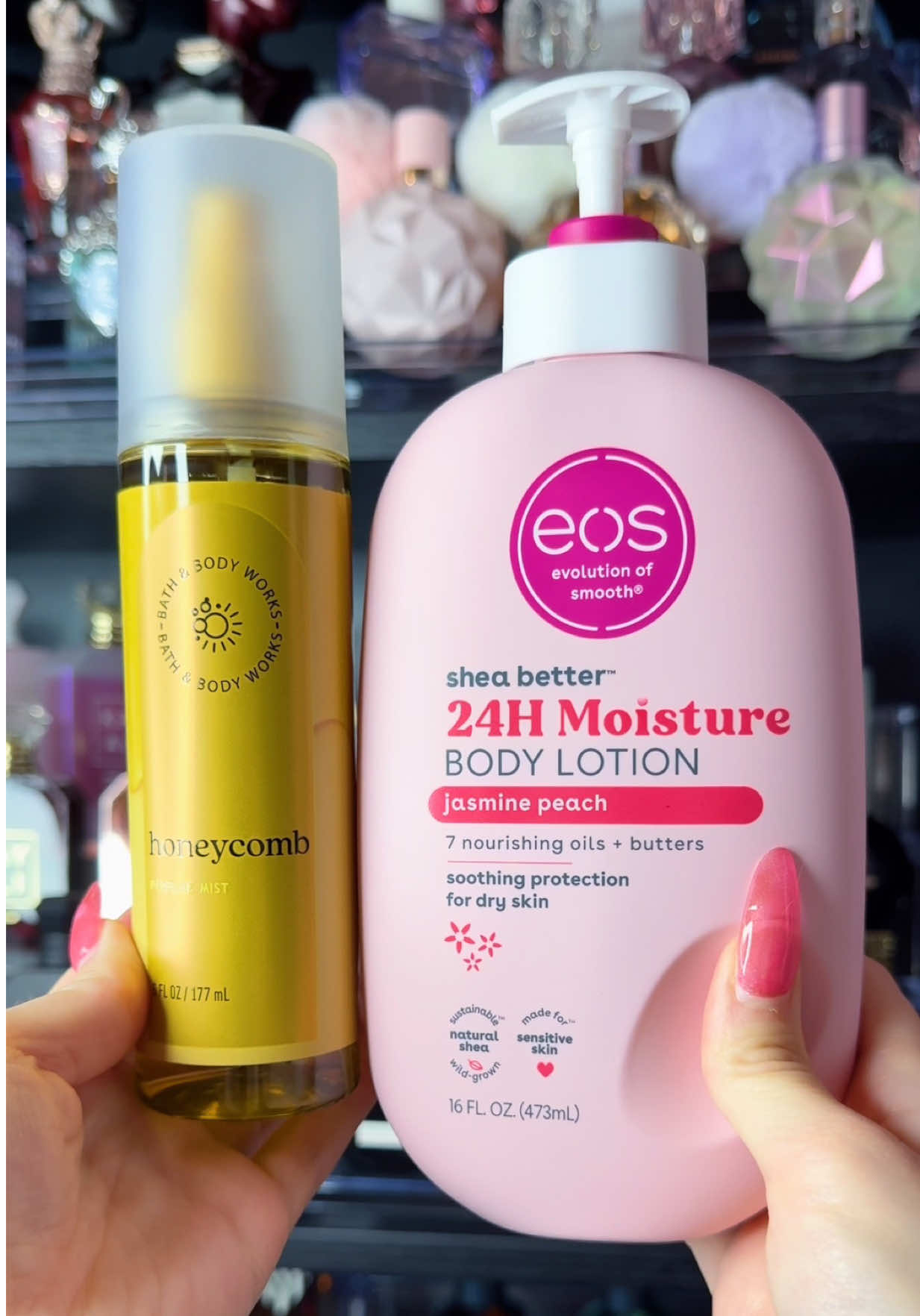 TikTok post by @rainbunperfumery for Snif. Caption reads: [...] @eos Products @BILLIE EILISH @Snif @Bath &....