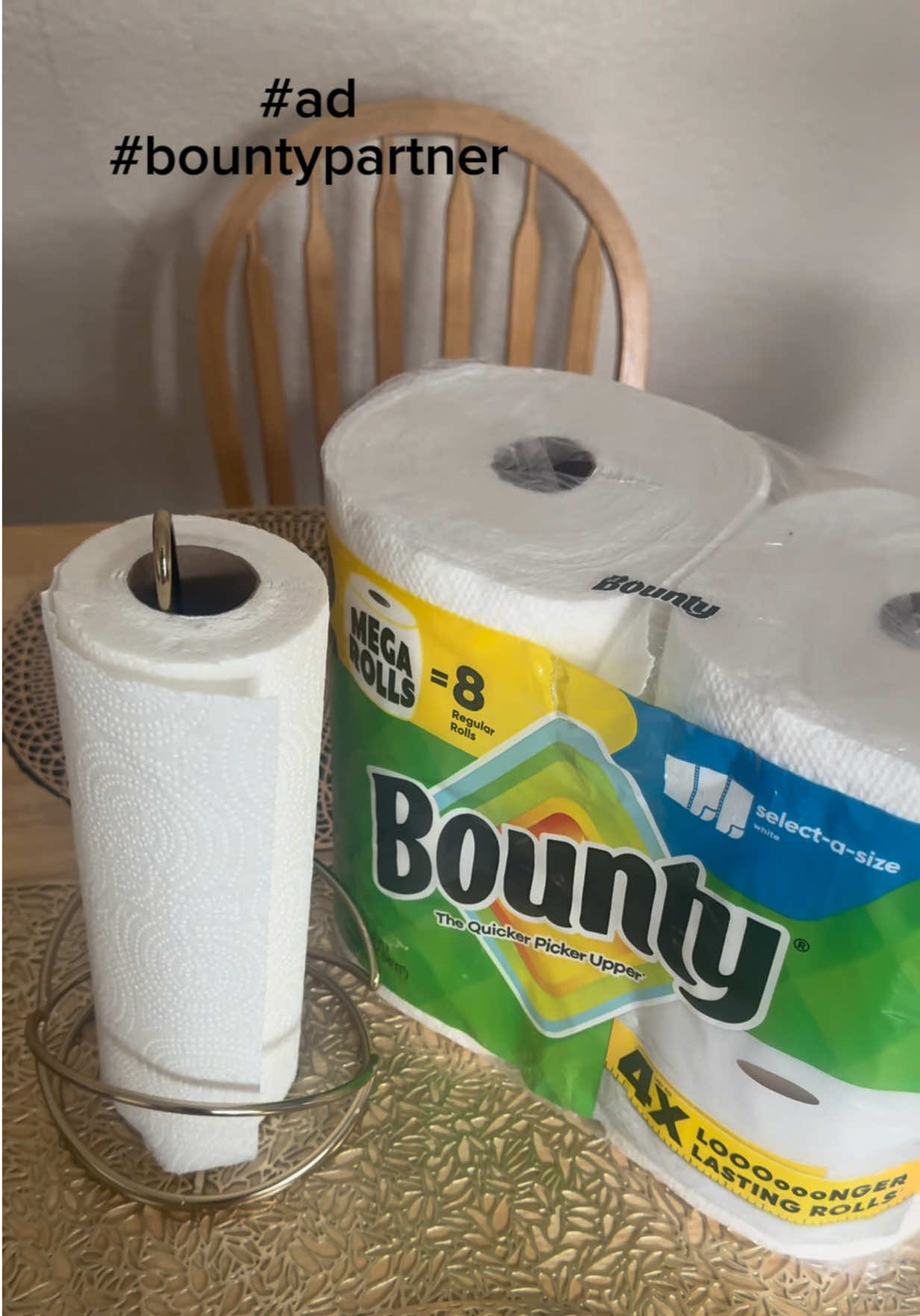 TikTok post by @alyssaa.yanikaa for Bounty. Caption reads: Get ready for cookout season with @Bounty Paper....