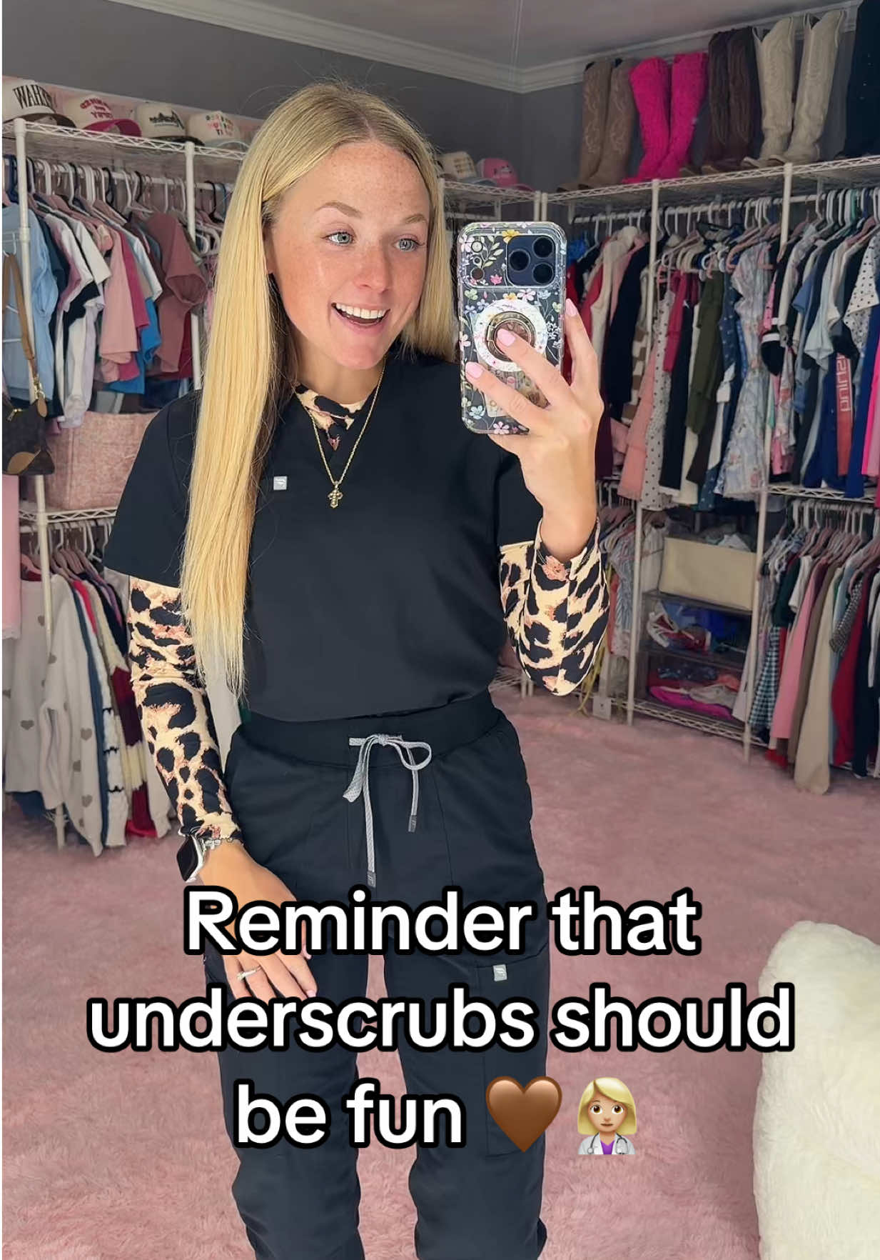 TikTok post by @morganraley for Automet. Caption reads: [...] & soft! The comfiest underscrubs from....