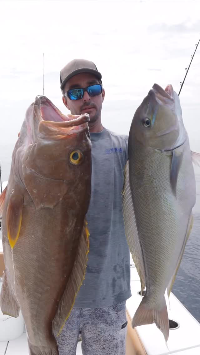 Instagram post by @captnickstanczyk for Mustad Fishing. Caption reads: Gotta love a double header like this! 

Big....