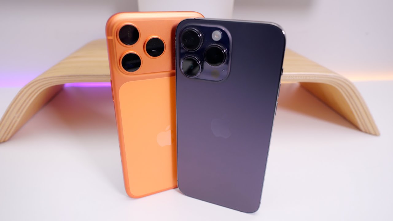 YouTube post by @zollotech for B&H Photo Video. Caption reads: iPhone 17 Pro Max vs iPhone 14 Pro Max - Which Is....