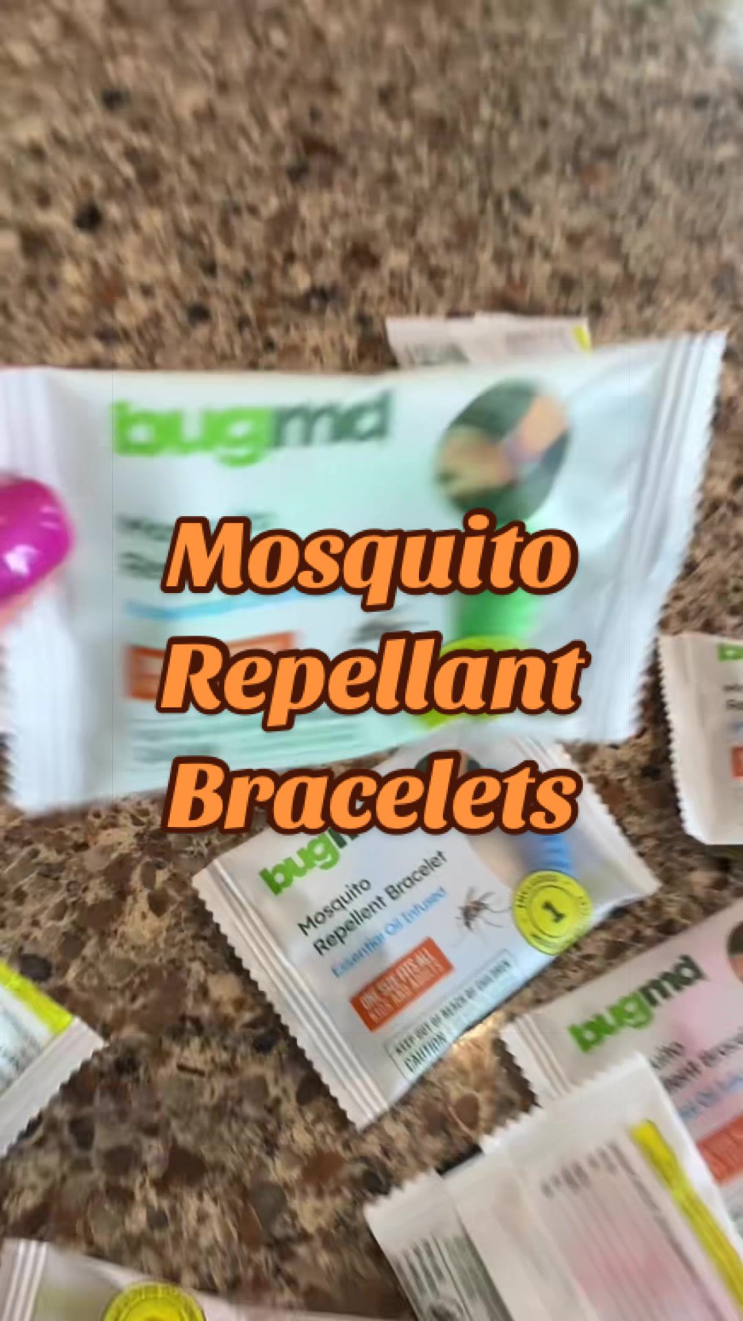 TikTok post by @mama5.finds for BugMD. Caption reads: [...] #mosquitobracelets #mosquitorepellant @BugMD.