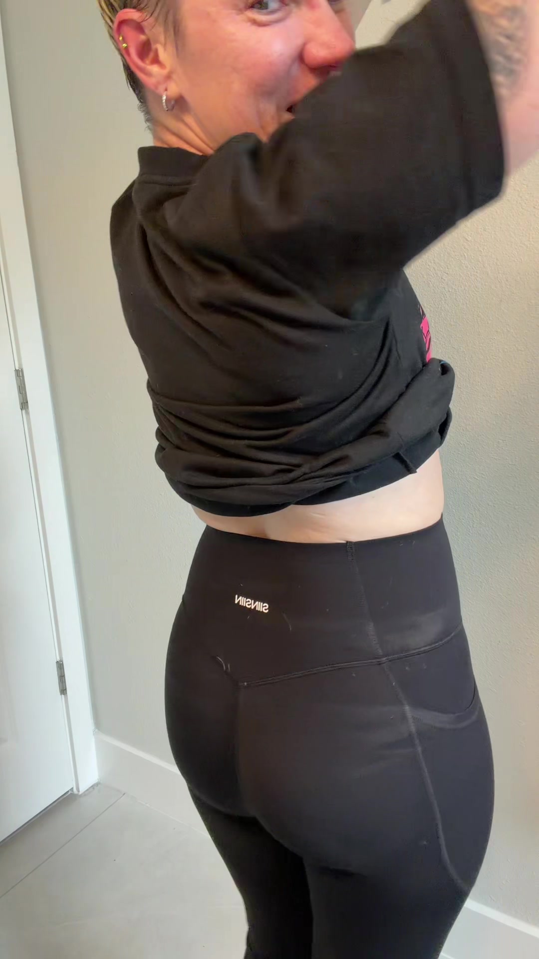 TikTok post by @codemegan for SIINSIIN.US. Caption reads: @SIINSIIN.US I love these high waisted leggings!!....