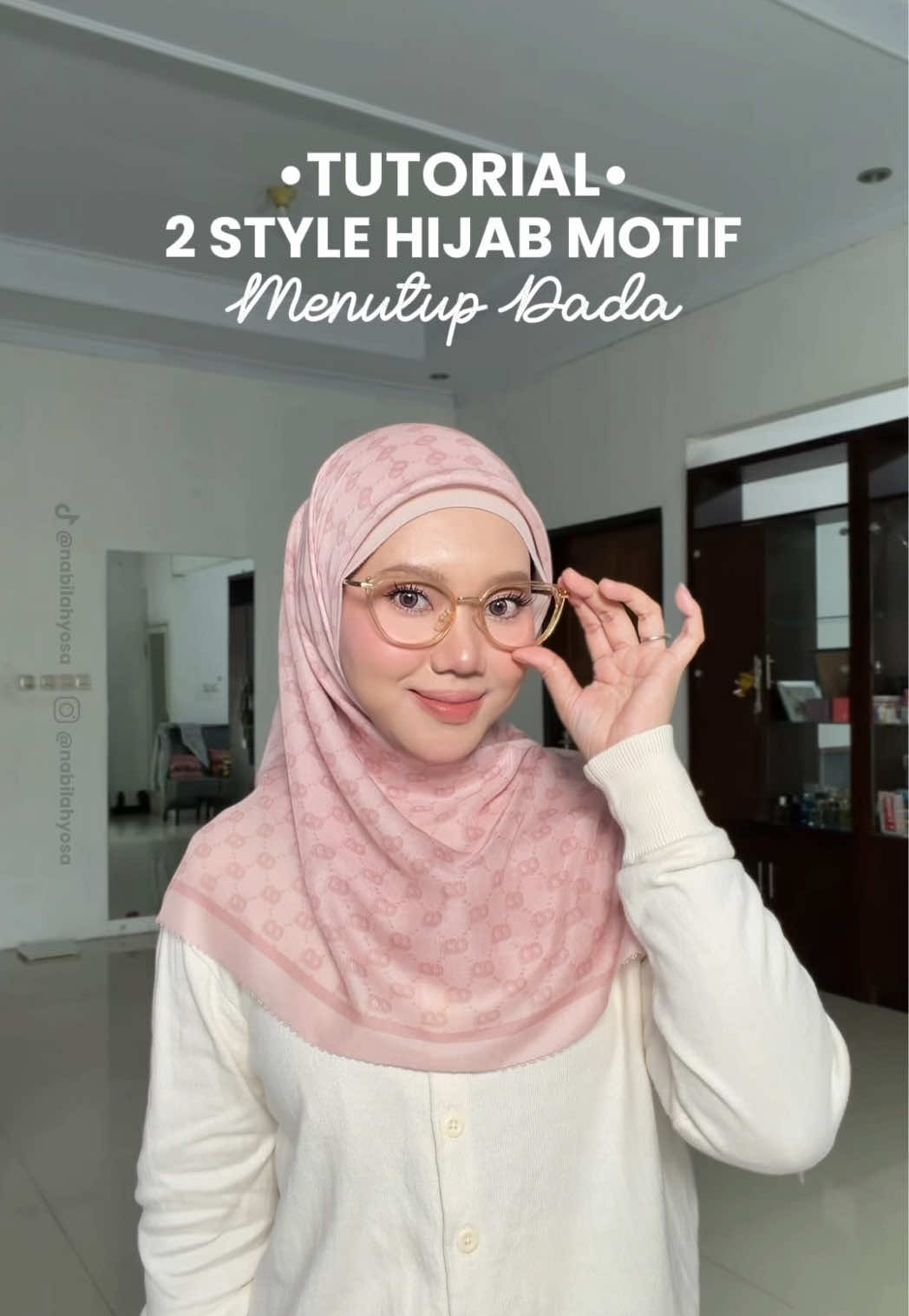 TikTok post by @nabilahyosa for BUTTONSCARVES. Caption reads: beverly square by @Buttonscarves , the kind of....