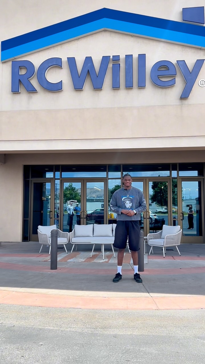 Instagram post by @taylorxhendricks for RC Willey. Caption reads: Come shop with @taylorxhendricks! He found the....