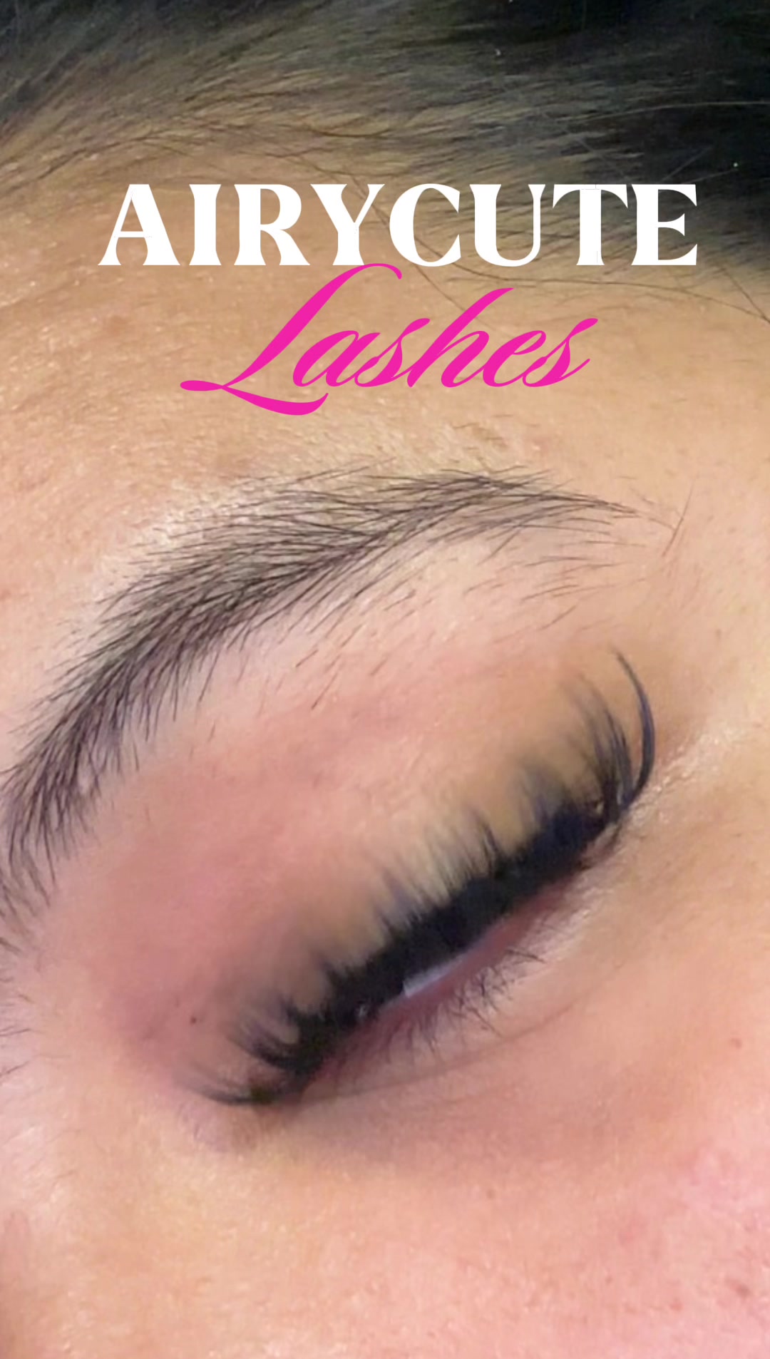 TikTok post by @anaa.flor22 for Airycute Lashes. Caption reads: airycute lashes for the win 😍😍😍✨✨✨ @Airycute....