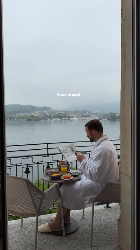 Instagram post by @cyrilniedermann for Mandarin Oriental. Caption reads: Ad/ Peace of mind… @mo_luzern.