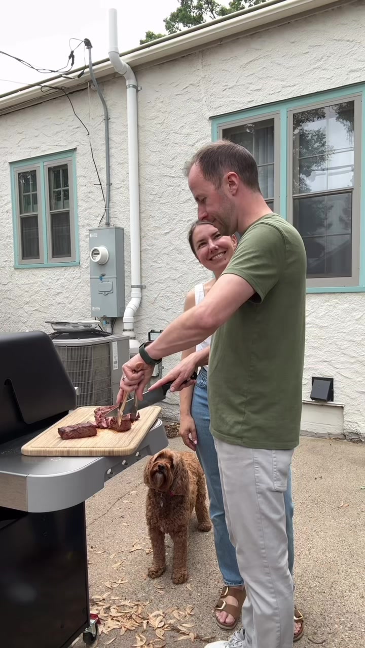 TikTok post by @happyandfull for Omaha Steaks. Caption reads: [...] Day (AD) I’m partnering with @Omaha Steaks....