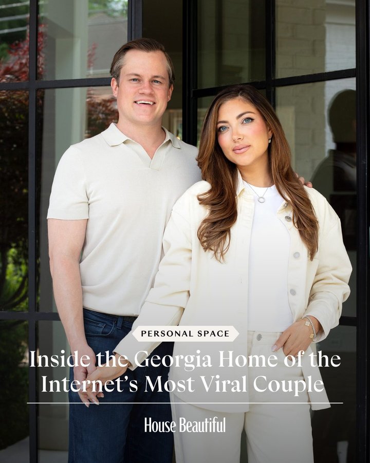 Instagram post by @campbellhuntpuckett for House Beautiful. Caption reads: Pookie’s home is looking absolutely fire. Campbell....