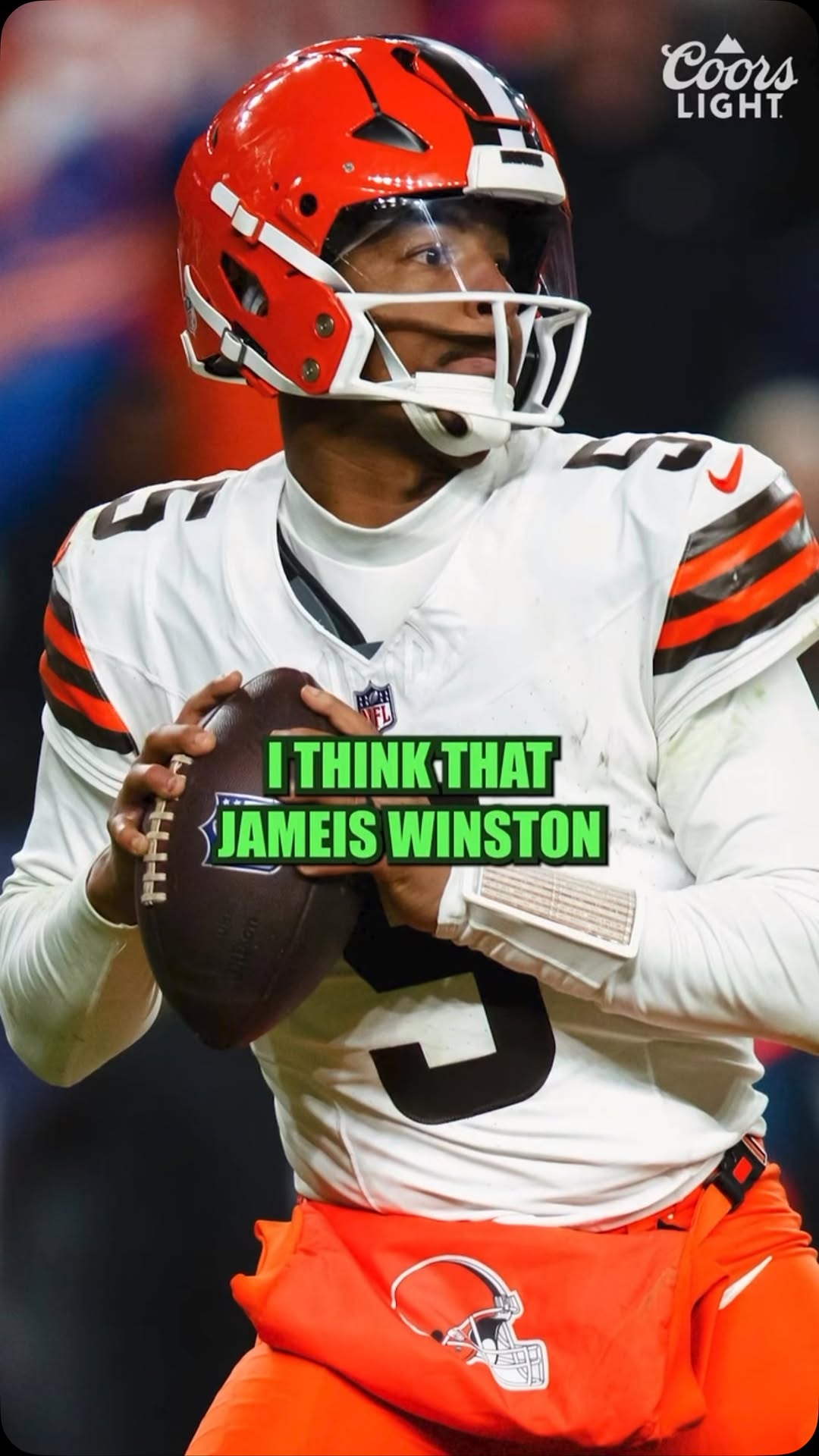 Instagram post by @pardonmytake for Coors Light. Caption reads: Jameis Winston is the greatest athlete to root for....