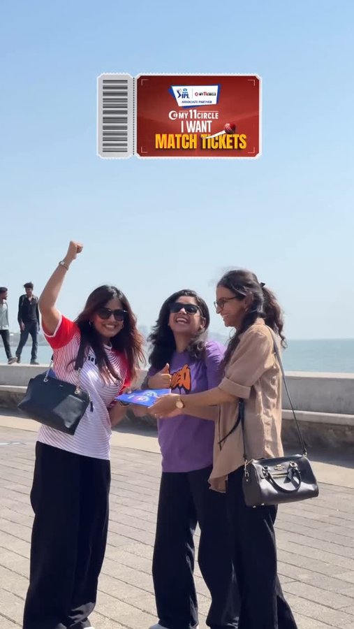 Instagram post by @sameekshatakke13 for My11Circle. Caption reads: Cheering for my favourite team ❤️ with @my11circle....