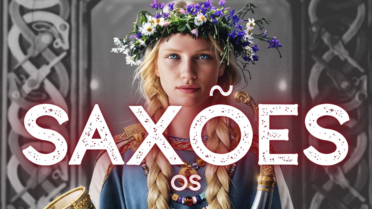 YouTube post by @historiageral for Hotmart. Caption reads: The Saxons – The origins of the natives who shaped....