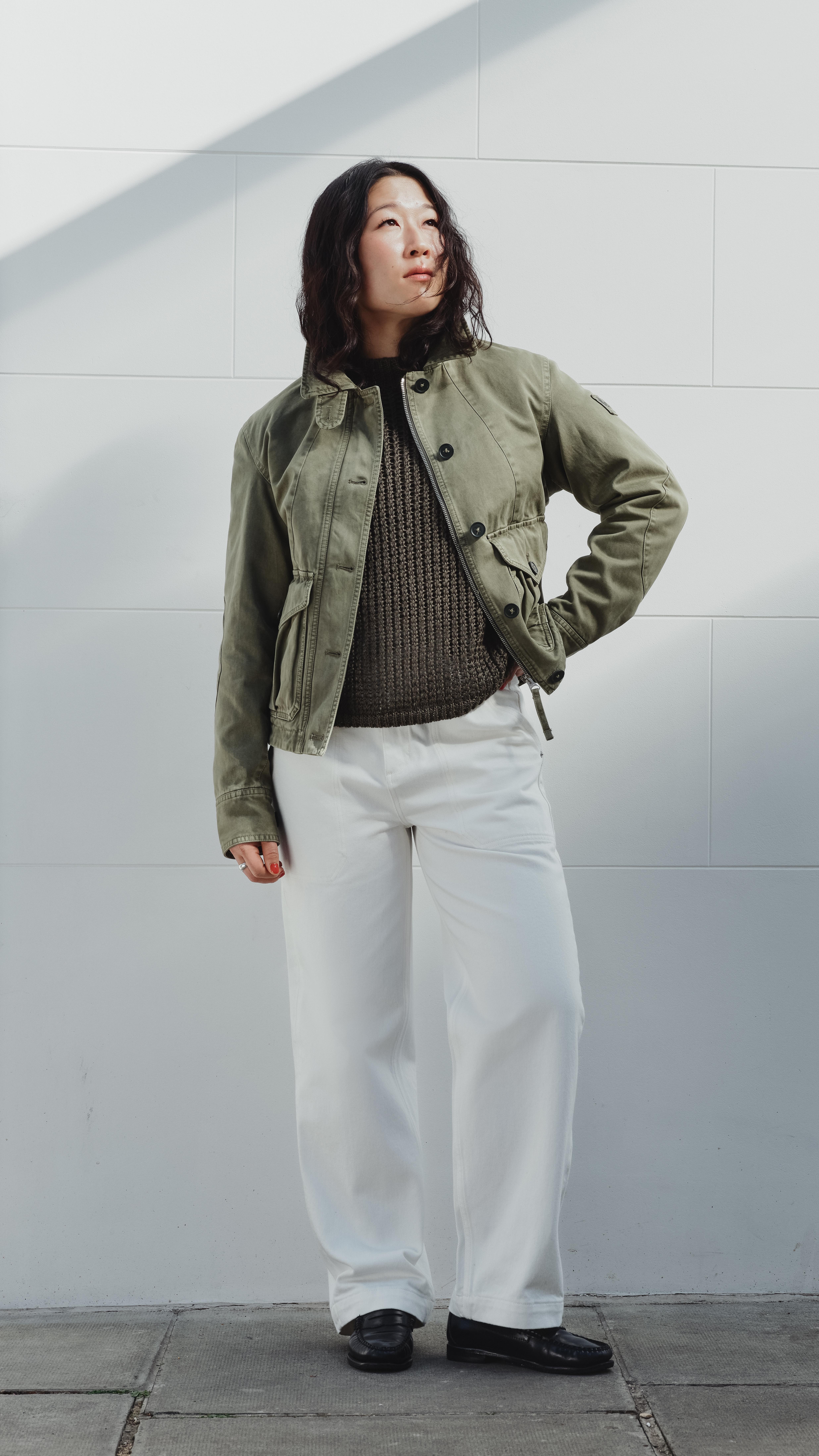 Instagram post by @kaitpark for Belstaff. Caption reads: [...] some BTS from a v fun n cool @belstaff shoot....