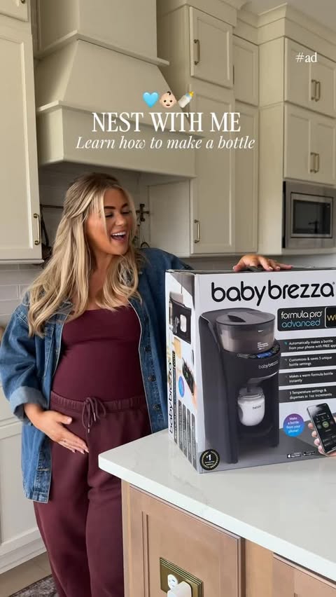 Instagram post by @kelclight for Baby Brezza. Caption reads: [...] a core memory for me now 😂🥹🩵 @babybrezza....