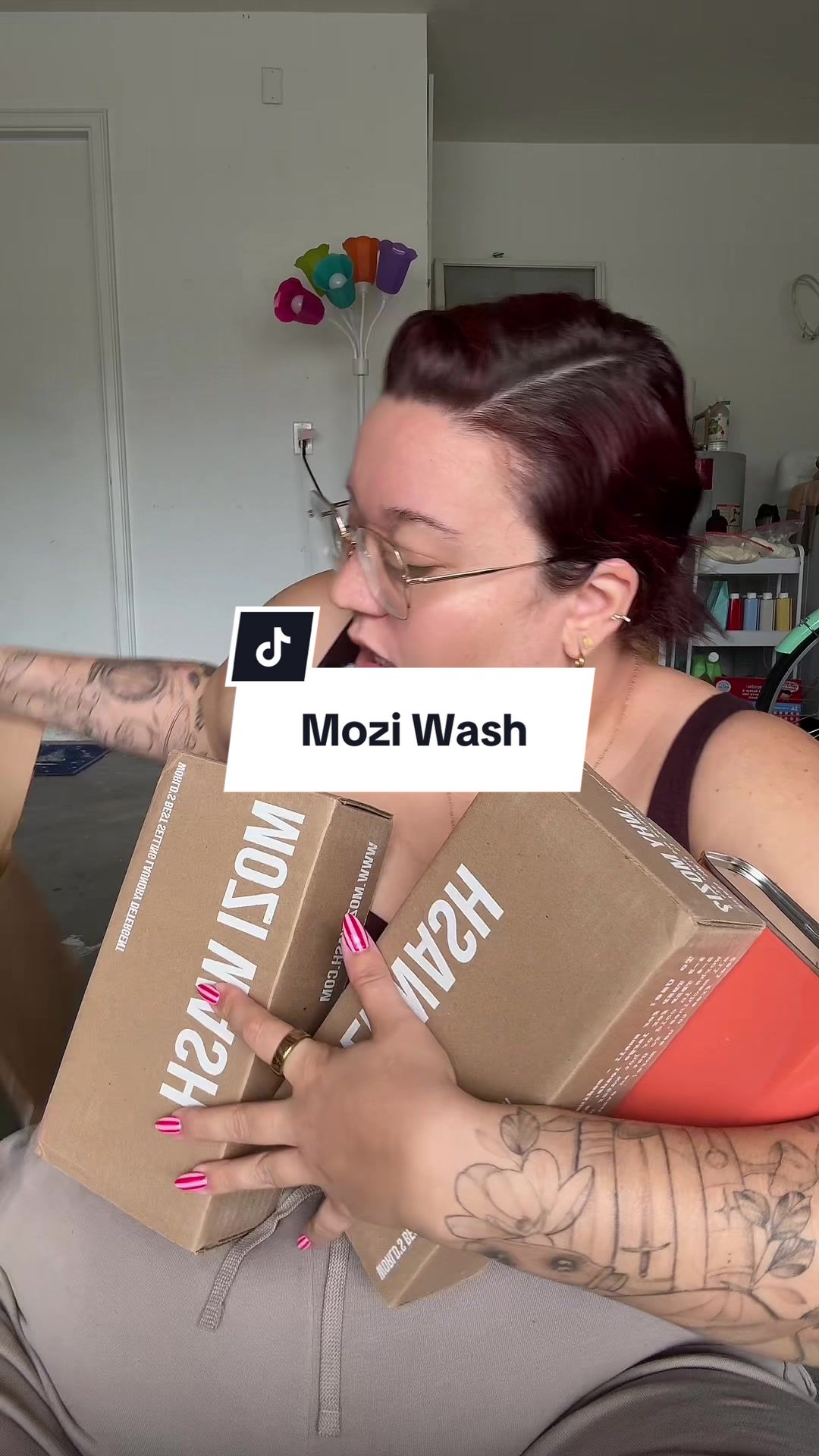 TikTok post by @sugarandrocks for Mozi Wash. Caption reads: Every time @Mozi Wash puts their detergent on sale....