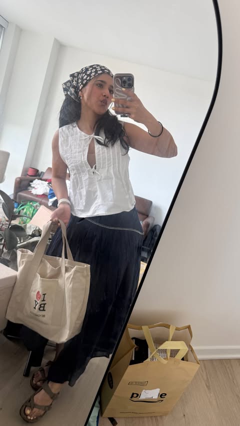 Instagram post by @alishajain_05 for Rent the Runway. Caption reads: [...] day to wear a cotton on cotton set....