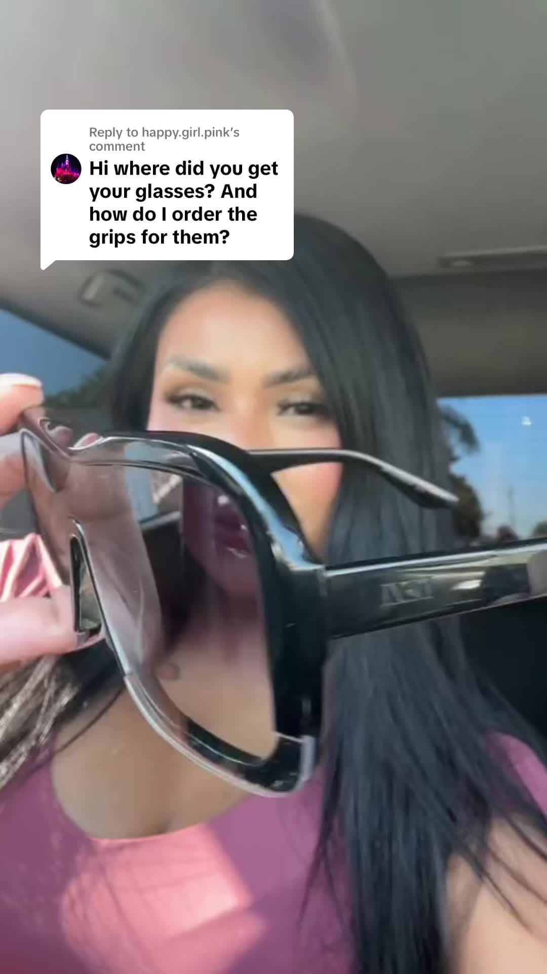 TikTok post by @yesiiii0101 for DEZI. Caption reads: [...] are the glasses ☺️ and there on SALE!! @DEZI....
