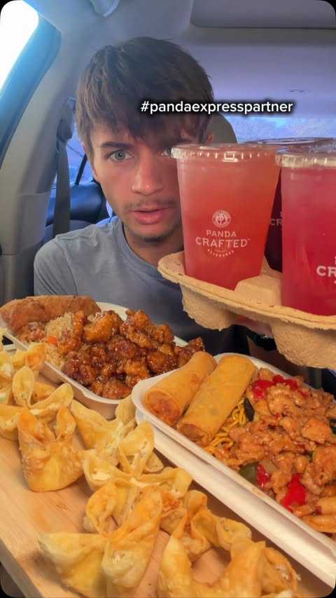 Instagram post by @zach.eatss for Panda Express. Caption reads: @officialpandaexpress Panda Crafted Beverages are....