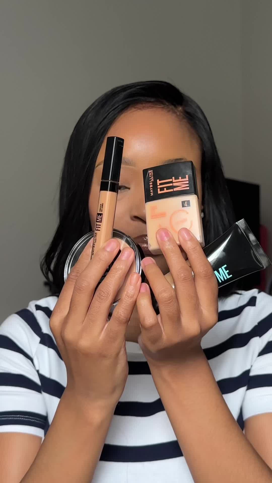TikTok post by @gugu.moleleki for Maybelline New York. Caption reads: He has no idea what setting powder does, but he’s....