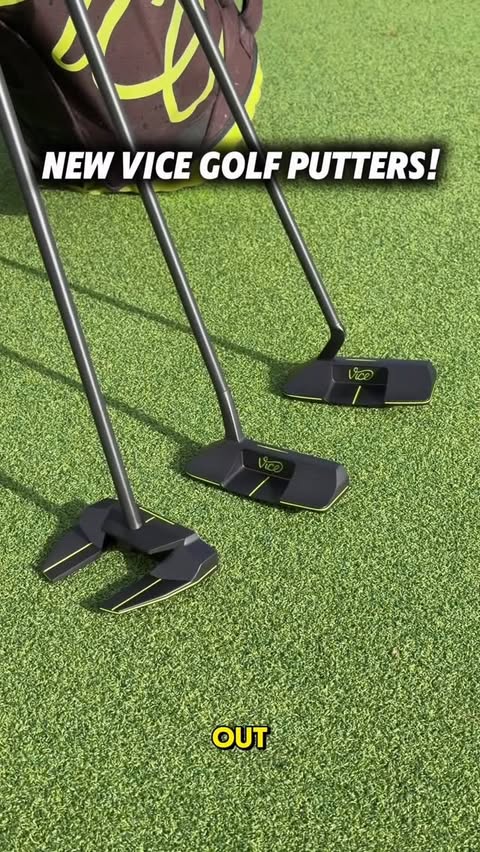 Instagram post by @michaelcaan for VICE GOLF. Caption reads: Three new putters coming in from Vice Golf! We....