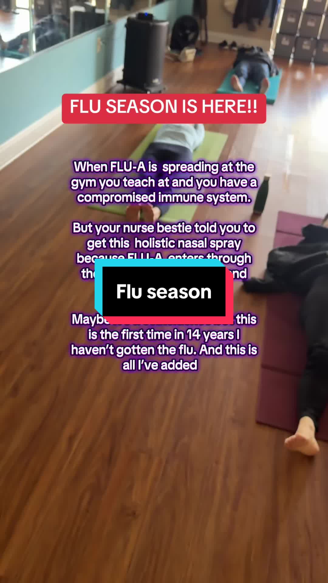TikTok post by @coremovementcoach for Triquetra Health. Caption reads: Flu season #flu #fluseason #coldandfluseason #sick....