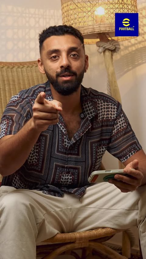 Instagram post by @chakaravarthyvarun for eFootball. Caption reads: [...] mindset. Download & play now. ⚽🎮🔥....