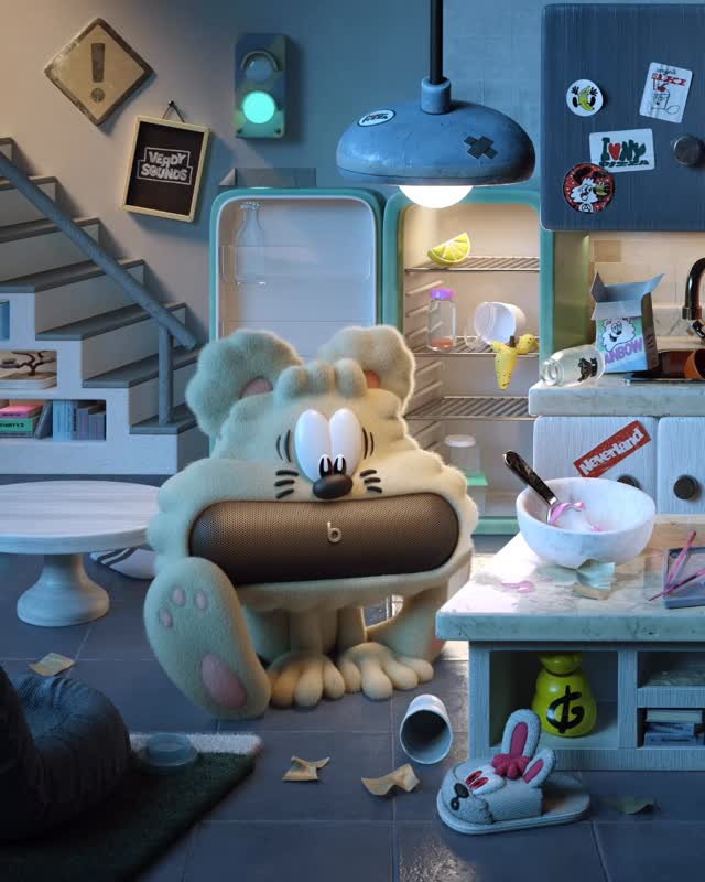 Instagram post by @verdy for Beats by Dre. Caption reads: Beats Pill speaker holder designed by me in....