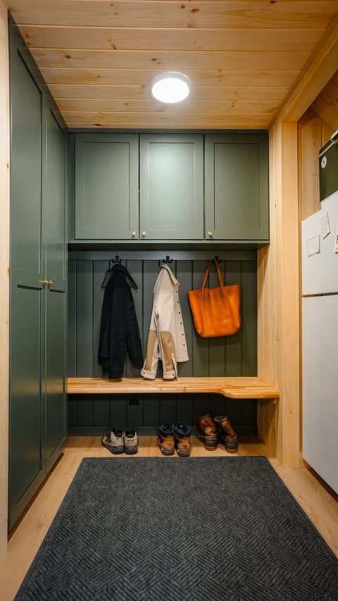 Instagram post by @renovationhusbands for The Home Depot. Caption reads: It is pretty incredible how adding this mud room....