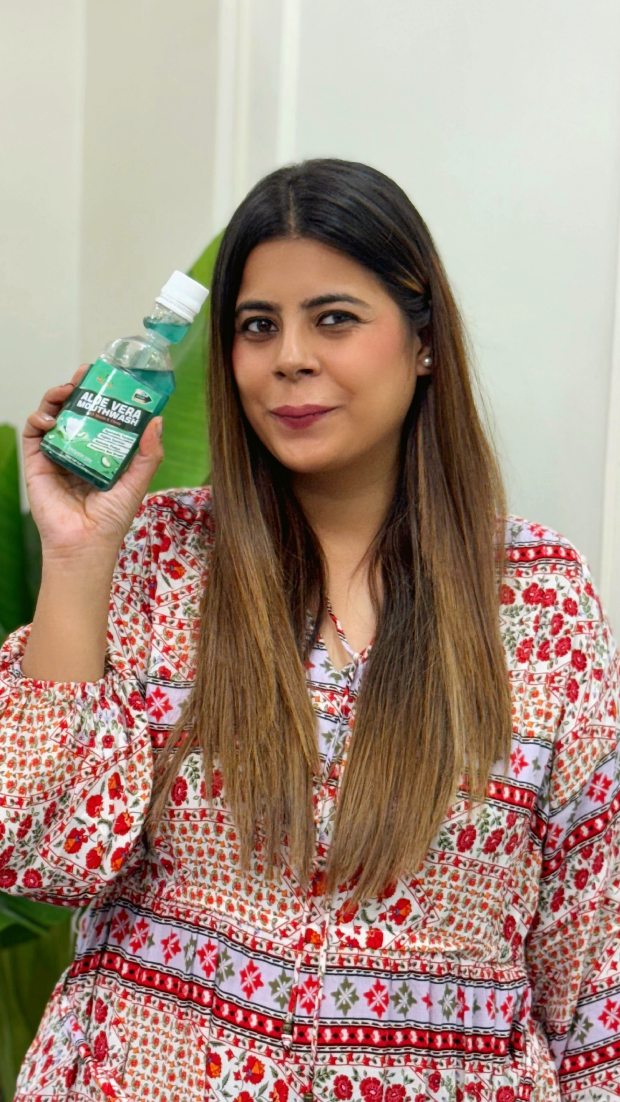 Instagram post by @aswetakeatrip for Nature Sure. Caption reads: Neem, Clove aur Aloe Vera – dadi ke nuskhe nahi,....