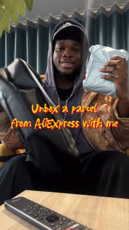Instagram post by @kaigkii for AliExpress. Caption reads: AD | Unbox a parcel with me @aliexpressuk....