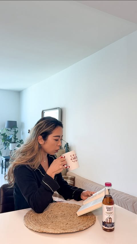 Instagram post by @kasumi_in_miami for Skinny Mixes. Caption reads: Jordan’s Skinny Mixes has everything—from coffee....