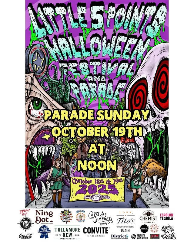 Instagram post by @little5pointsofficial for Tito’s Handmade Vodka. Caption reads: 🎃STARTING TOMORROW: HALLOWEEN FESTIVAL AND....