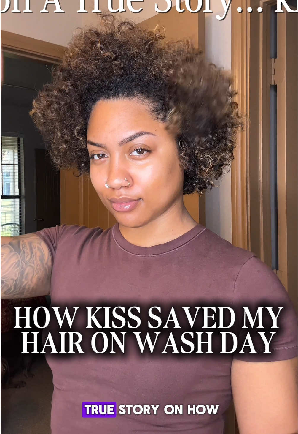 TikTok post by @curlybeviie for KISS Colors & Care. Caption reads: The future is here, and it's with @colorsandcare....