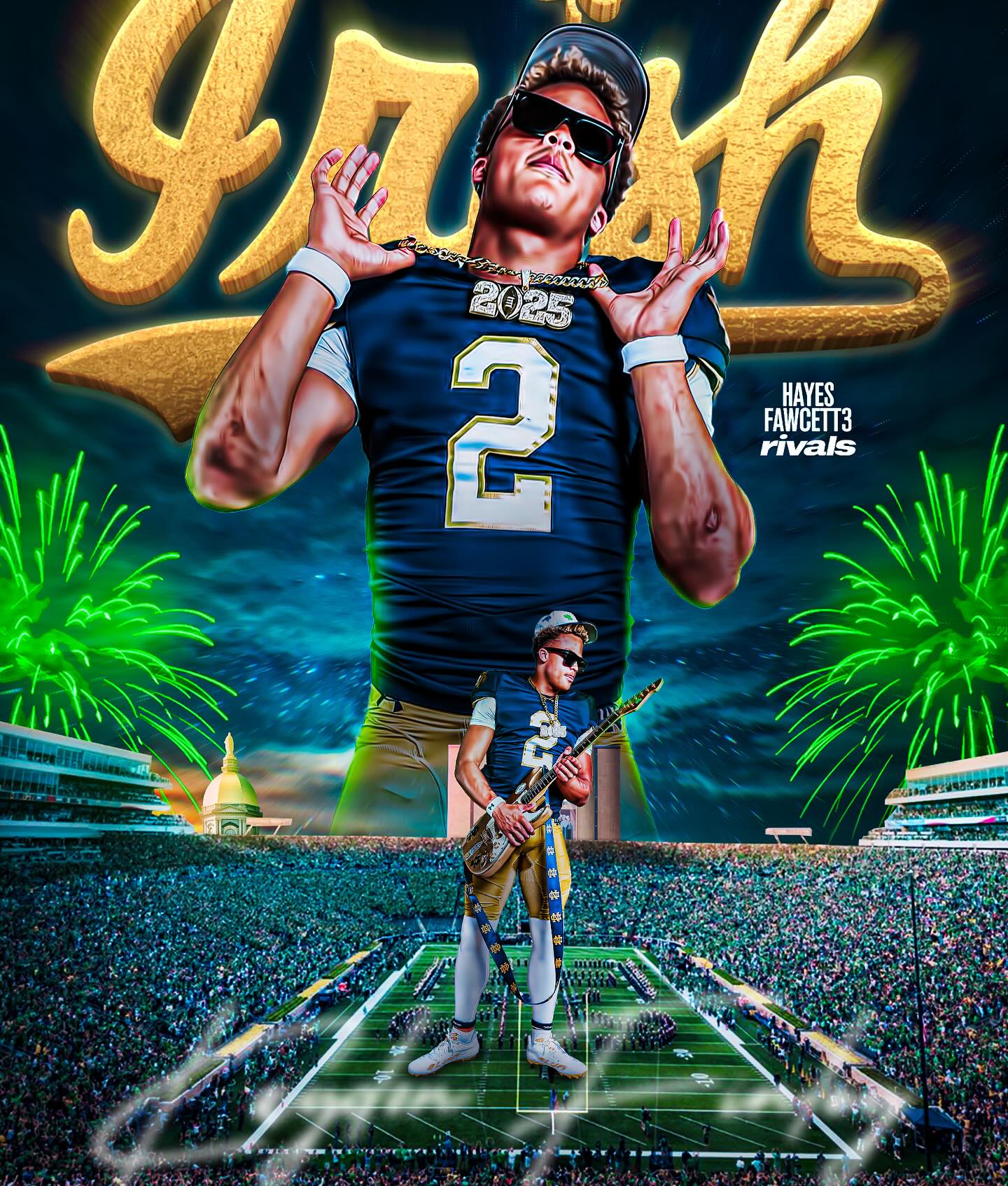 Instagram post by @insidetheirish for Barstool Sports. Caption reads: BREAKING: Four-Star WR Kaydon Finley has Committed....