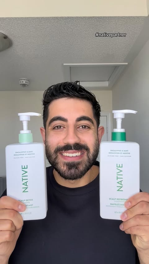 Instagram post by @jaurjicomedy for Native. Caption reads: #ad Hit reset on your roots with the @native Scalp....