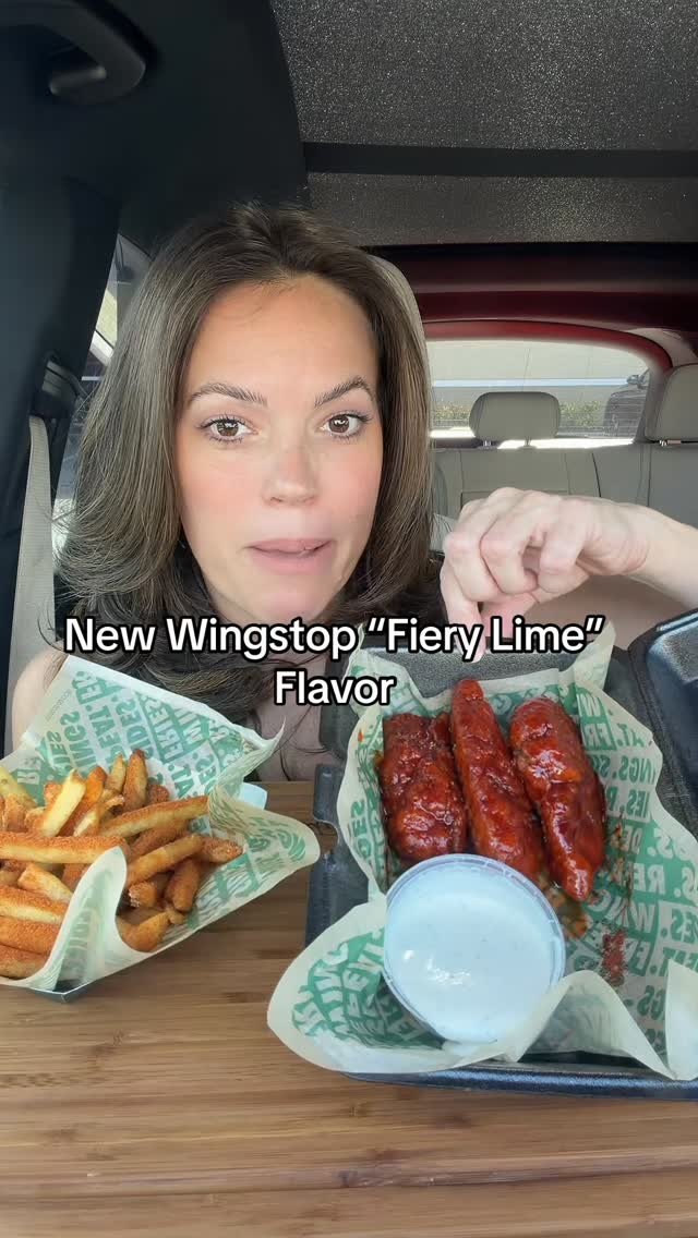Instagram post by @eatdrinkandbemandy for Wingstop. Caption reads: @wingstop dropping new flavors left and right....