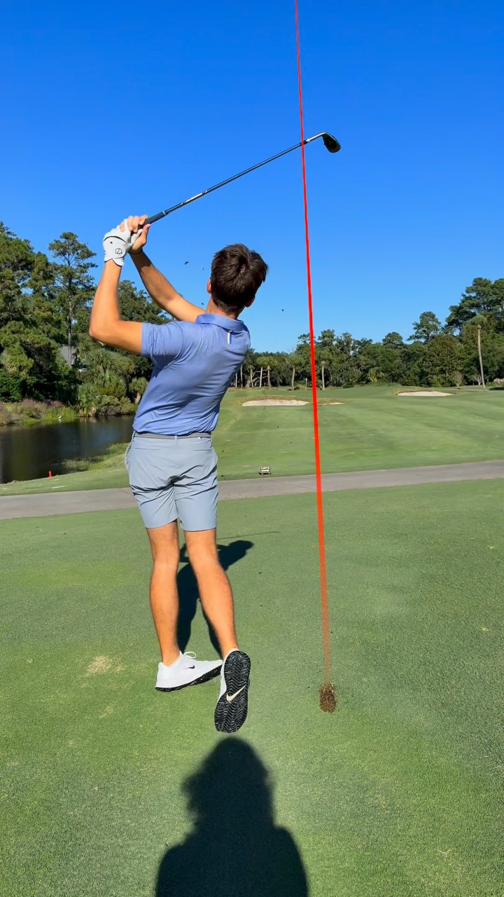 Instagram post by @benkruper_golf for Pinned Golf. Caption reads: I swear this wasn’t scripted #golf.