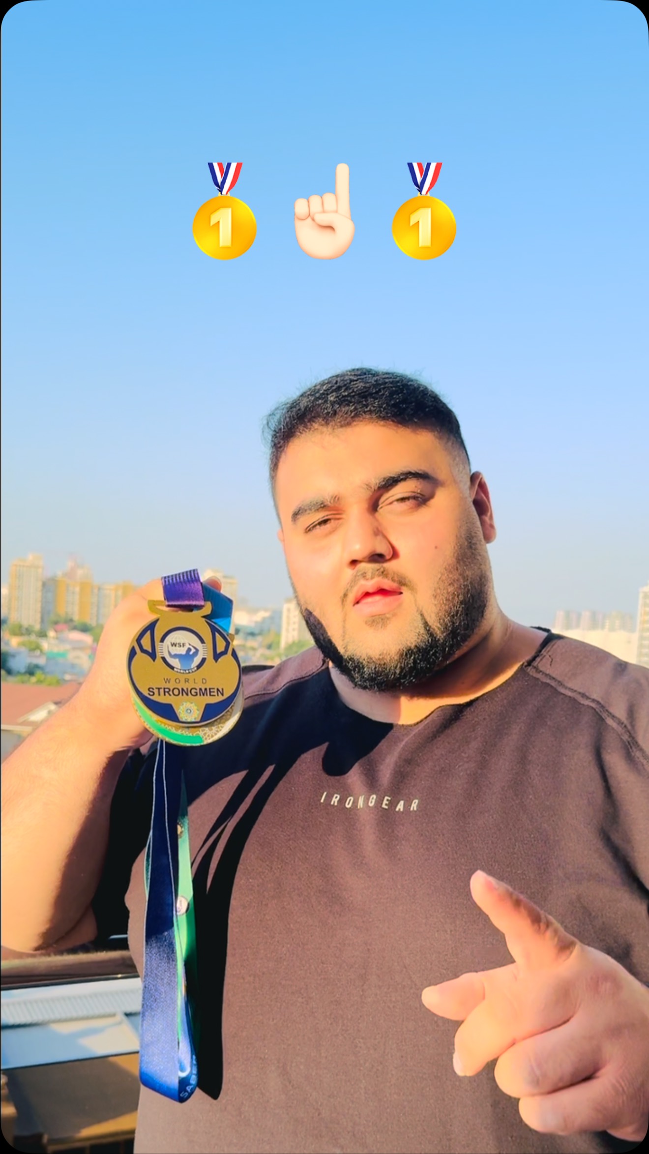 Instagram post by @iamactivit for IRONGEAR Fitness. Caption reads: Today, the story of strongman and powerlifting....