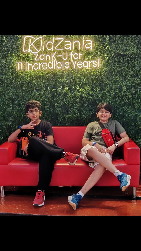Instagram post by @anngadofficial for KidZania. Caption reads: Zank you for having us @kidzaniaindia Shlok and I....