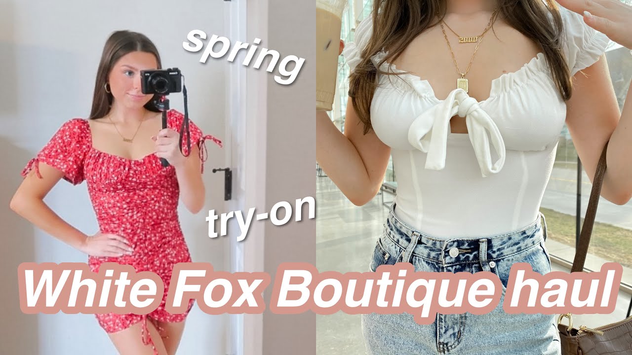 YouTube post by @IsabelleDyer for Aurelie Gi. Caption reads: SPRING TRY ON CLOTHING HAUL ft. White Fox Boutique.
